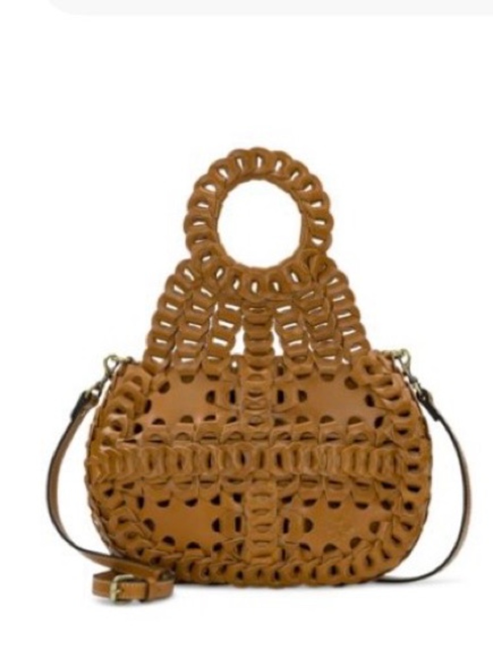 Patricia Nash Hazelnut Woven Ticci Flapover Crossbody
